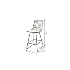 Set of Two 30" Black Iron Outdoor Bar Height Chairs