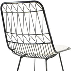 Set of Two 30" Black Iron Outdoor Bar Height Chairs