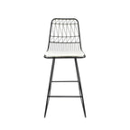 Set of Two 30" Black Iron Outdoor Bar Height Chairs