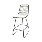 Set of Two 30" Black Iron Outdoor Bar Height Chairs