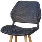 Set of Two 30" Brown Iron Outdoor Bar Height Chairs