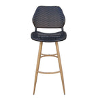 Set of Two 30" Brown Iron Outdoor Bar Height Chairs