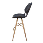 Set of Two 30" Brown Iron Outdoor Bar Height Chairs