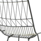 Set of Two 30" Gray And Ivory Iron And Cushion Outdoor Bar Height Chairs