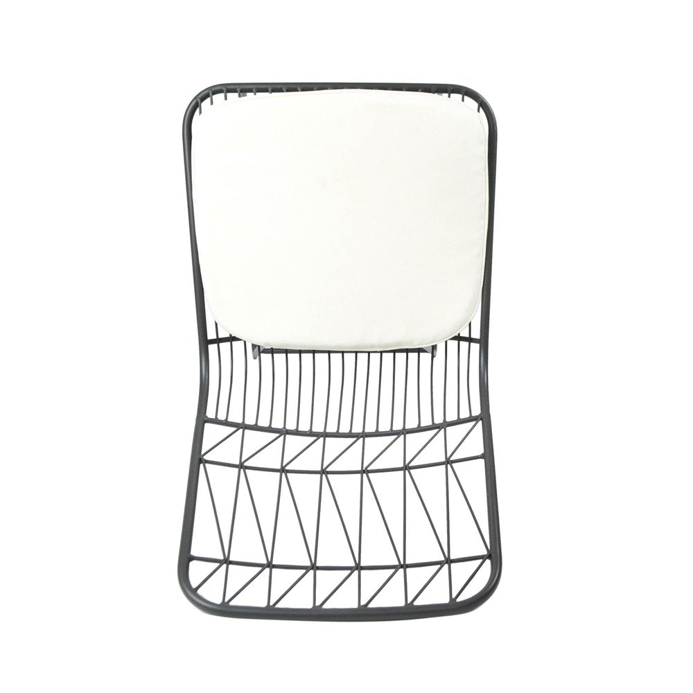 Set of Two 30" Gray Iron Outdoor Bar Height Chairs