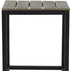 Set of Two 30" Gray Solid Wood Backless Outdoor Bar Height Chairs
