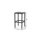 Set of Two 30" Gray Solid Wood Backless Outdoor Bar Height Chairs