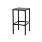 Set of Two 30" Gray Solid Wood Backless Outdoor Bar Height Chairs