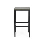 Set of Two 30" Gray Solid Wood Backless Outdoor Bar Height Chairs