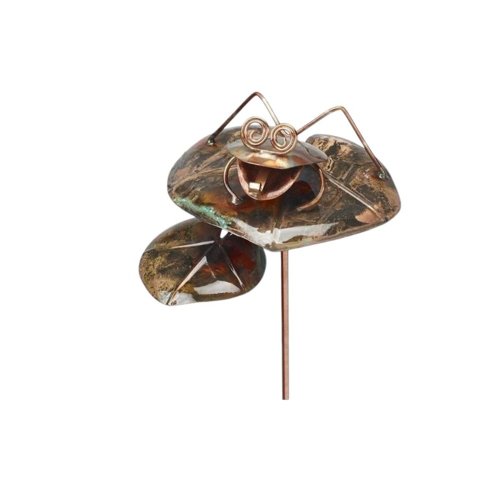 5" Copper Frog Garden Stake