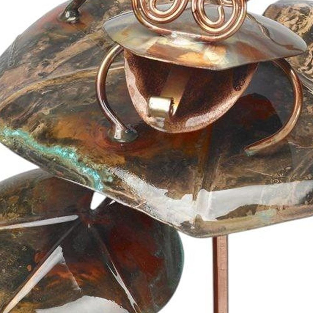 5" Copper Frog Garden Stake
