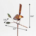 10" Copper  Birds Garden Stake