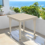 30" Taupe Heavy Duty Plastic Square Outdoor Dining Table with Umbrella Hole