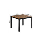 35" Black Heavy Duty Plastic Square Outdoor Dining Table with Umbrella Hole