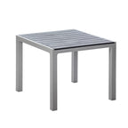 35" Gray Heavy Duty Plastic Square Outdoor Dining Table with Umbrella Hole