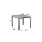 35" Gray Heavy Duty Plastic Square Outdoor Dining Table with Umbrella Hole