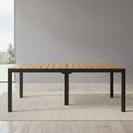 35" Black Heavy Duty Plastic Folding Outdoor Dining Table with Umbrella Hole