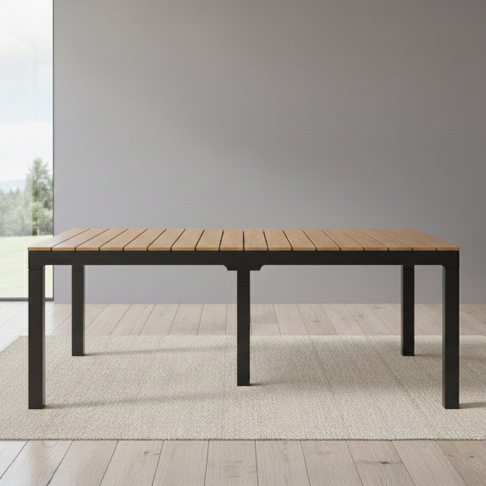35" Black Heavy Duty Plastic Folding Outdoor Dining Table with Umbrella Hole