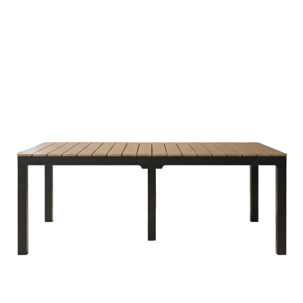 35" Black Heavy Duty Plastic Folding Outdoor Dining Table with Umbrella Hole
