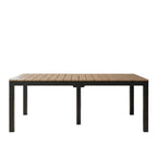 35" Black Heavy Duty Plastic Folding Outdoor Dining Table with Umbrella Hole