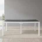 35" Gray Heavy Duty Plastic Folding Outdoor Dining Table with Umbrella Hole
