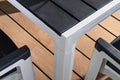 35" Gray Heavy Duty Plastic Folding Outdoor Dining Table with Umbrella Hole