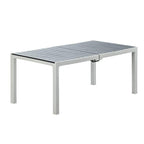 35" Gray Heavy Duty Plastic Folding Outdoor Dining Table with Umbrella Hole