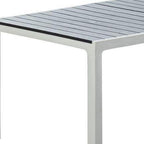 35" Gray Heavy Duty Plastic Folding Outdoor Dining Table with Umbrella Hole