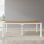 35" White Heavy Duty Plastic Folding Outdoor Dining Table with Umbrella Hole