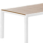 35" White Heavy Duty Plastic Folding Outdoor Dining Table with Umbrella Hole