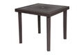 31" Espresso Heavy Duty Plastic Square Outdoor Dining Table with Umbrella Hole