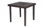 31" Espresso Heavy Duty Plastic Square Outdoor Dining Table with Umbrella Hole