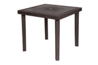 31" Espresso Heavy Duty Plastic Square Outdoor Dining Table with Umbrella Hole