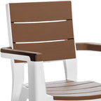 Set of Four White Textured Heavy Duty Plastic Outdoor Stacking Arm Chairs
