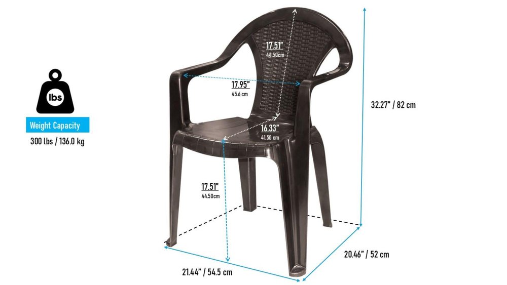 Set of Four Espresso Textured Heavy Duty Plastic Outdoor Stacking Arm Chairs