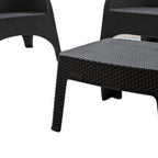 Four Piece Espresso Plastic Outdoor Patio Set With Table