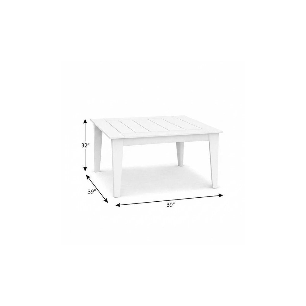 39" Black Heavy Duty Plastic Square Outdoor Dining Table