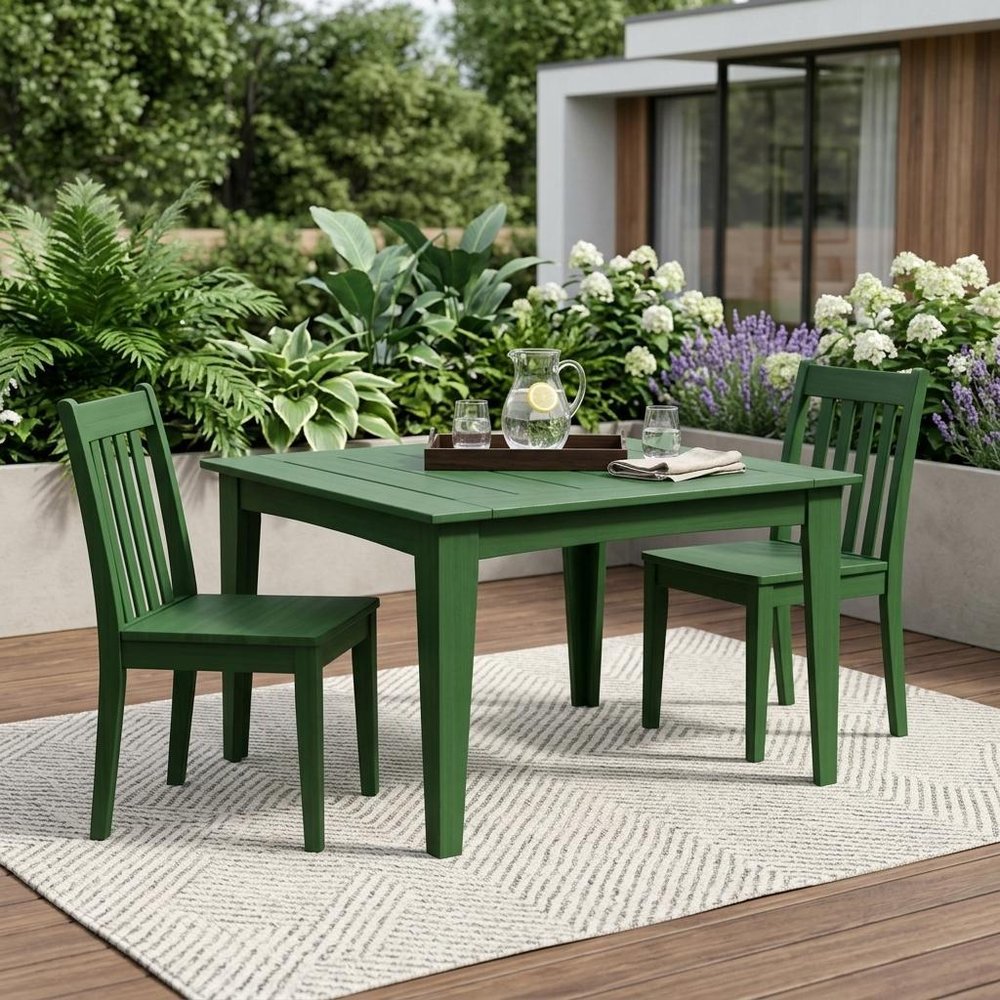39" Black Heavy Duty Plastic Square Outdoor Dining Table