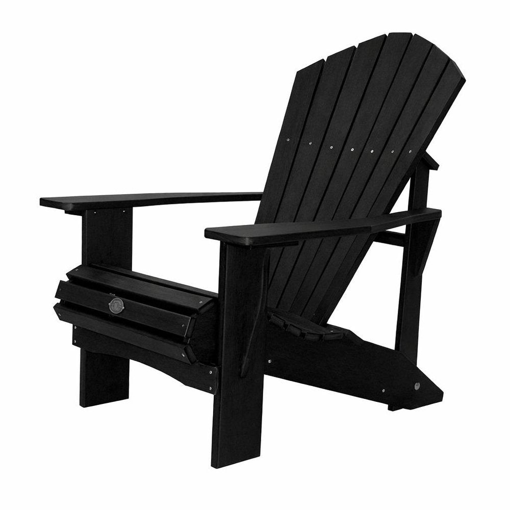 24" Black Heavy Duty Plastic Outdoor Adirondack Chair