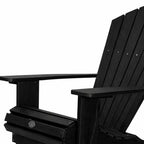 24" Black Heavy Duty Plastic Outdoor Adirondack Chair