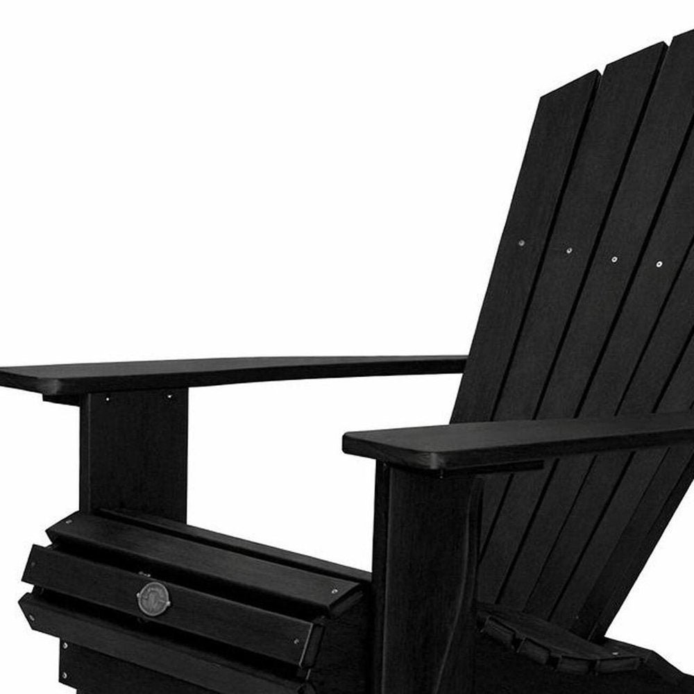 24" Black Heavy Duty Plastic Outdoor Adirondack Chair