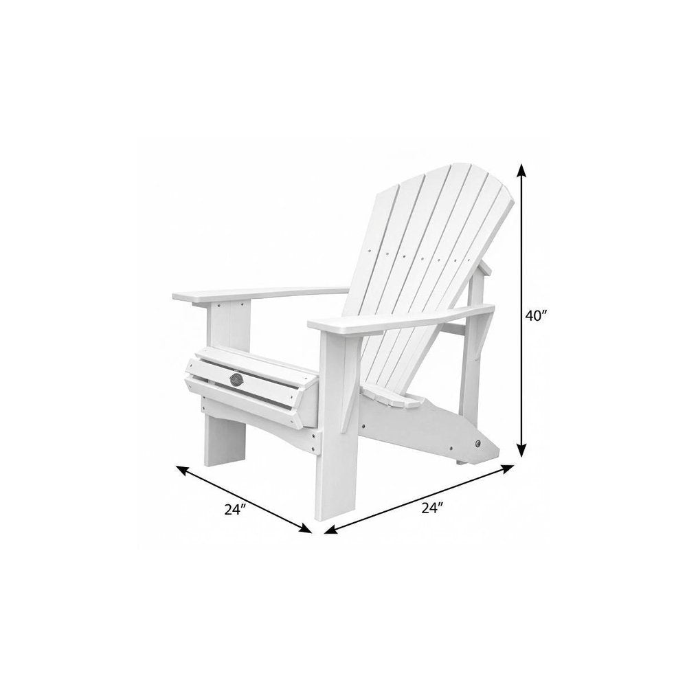 24" Black Heavy Duty Plastic Outdoor Adirondack Chair