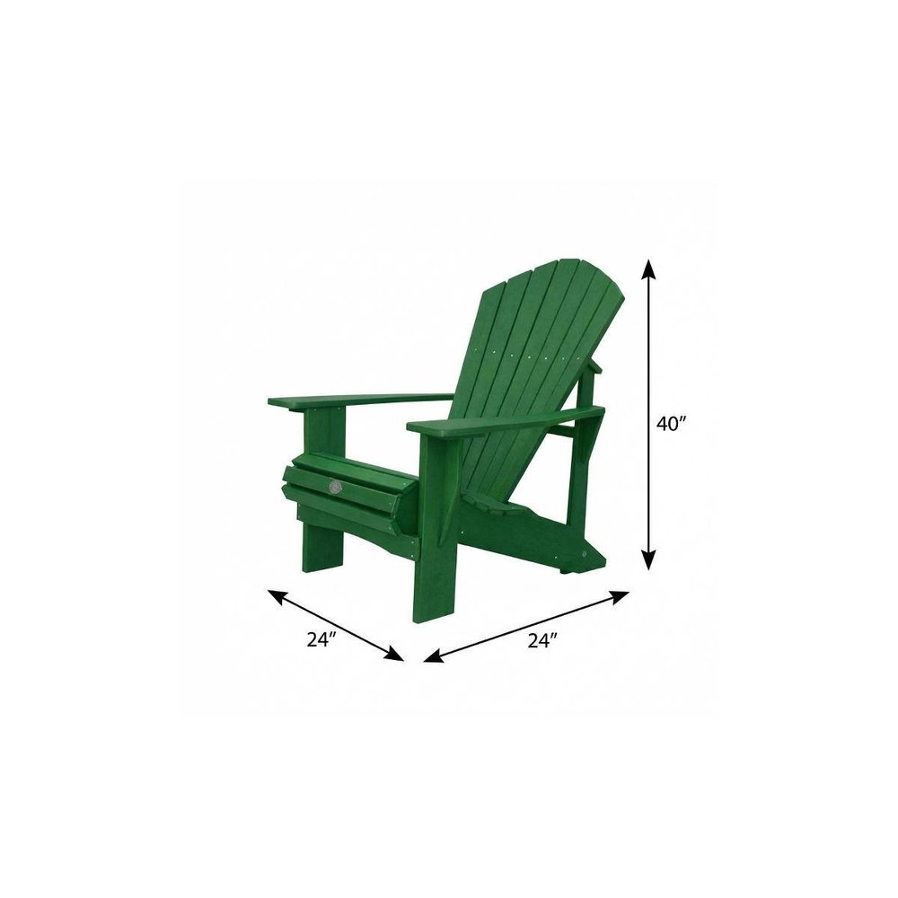 24" Black Heavy Duty Plastic Outdoor Adirondack Chair
