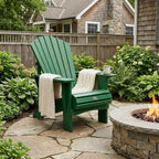 24" Black Heavy Duty Plastic Outdoor Adirondack Chair