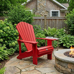 24" Black Heavy Duty Plastic Outdoor Adirondack Chair