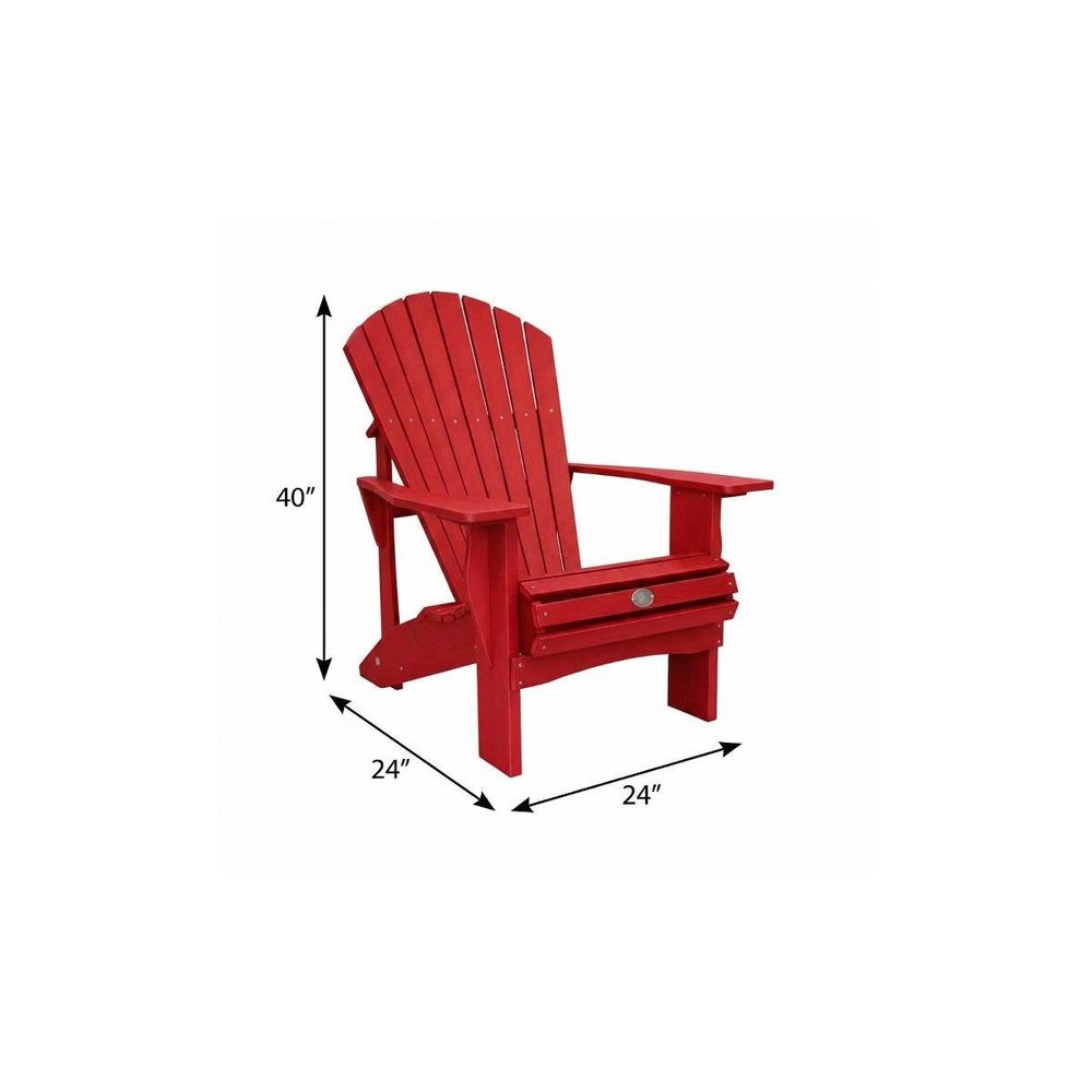 24" Black Heavy Duty Plastic Outdoor Adirondack Chair