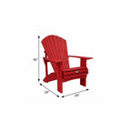 24" Black Heavy Duty Plastic Outdoor Adirondack Chair