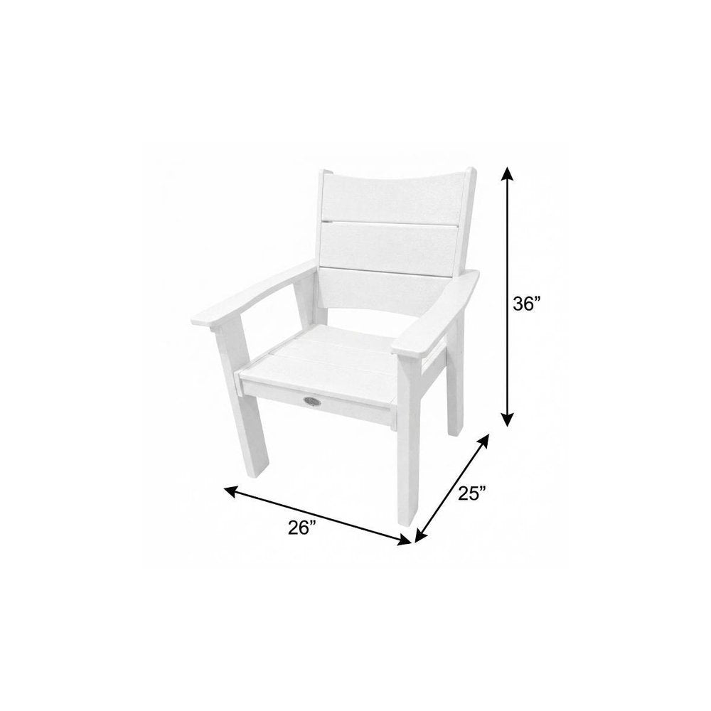 26" White Heavy Duty Plastic Outdoor Dining Chair