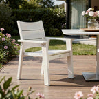 26" White Heavy Duty Plastic Outdoor Dining Chair
