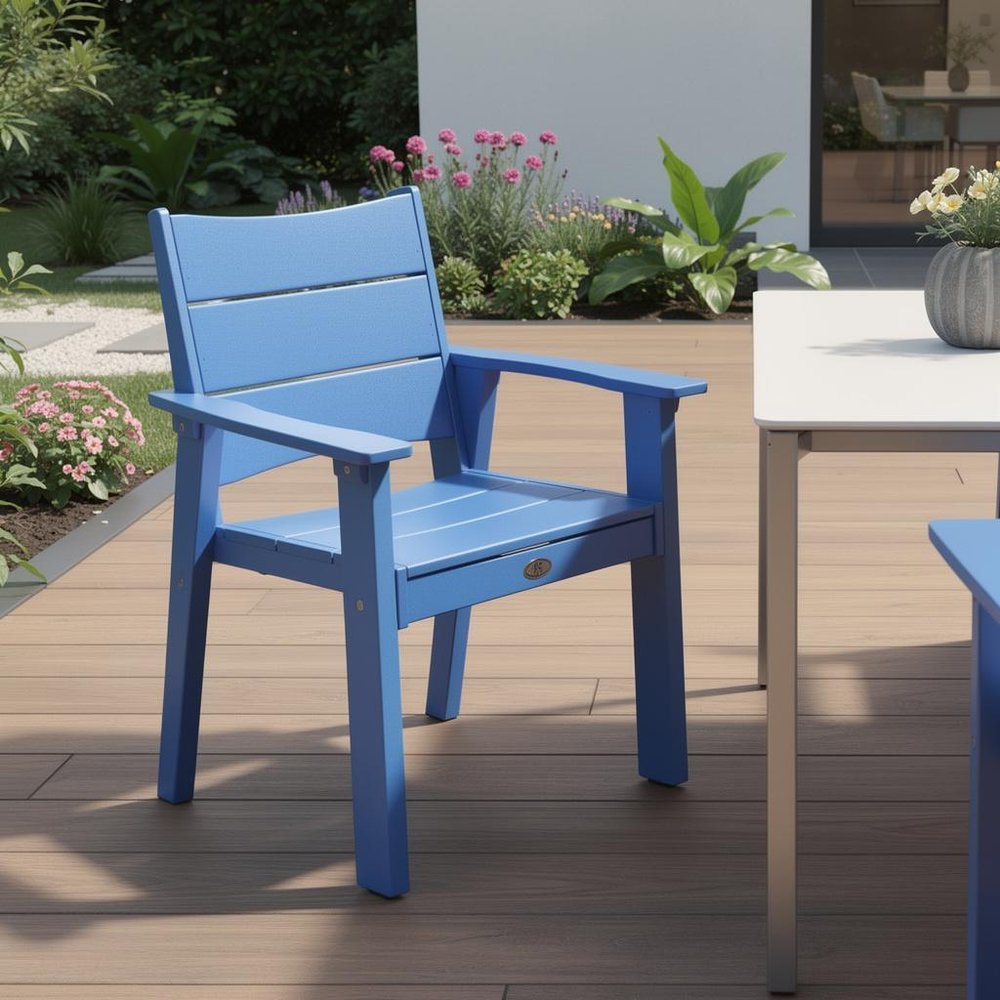 26" White Heavy Duty Plastic Outdoor Dining Chair